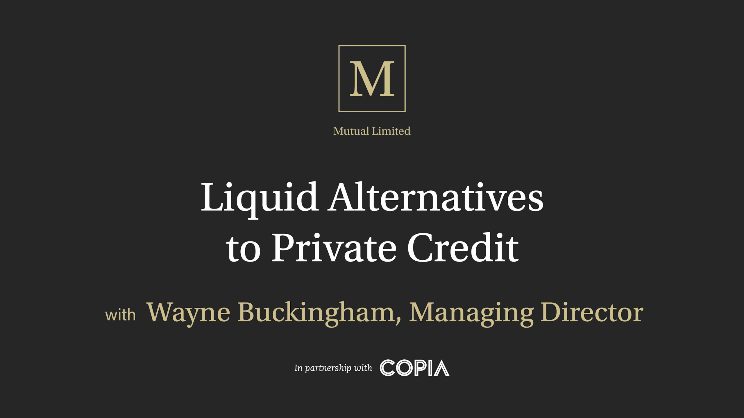 Liquid Alternatives to Private Credit